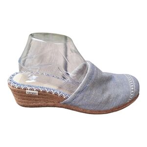NWT UGG Australia Palma Blue Canvas Wedge Espadrille Sherpa Lined Size 11